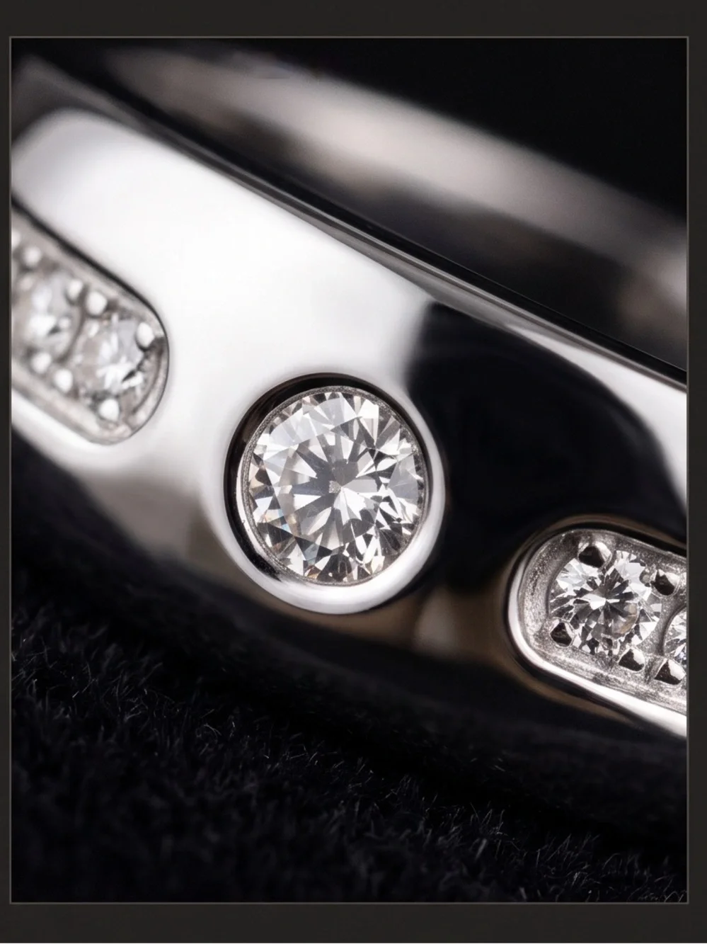 Moissanite 925 silver men’s band 1 CTW